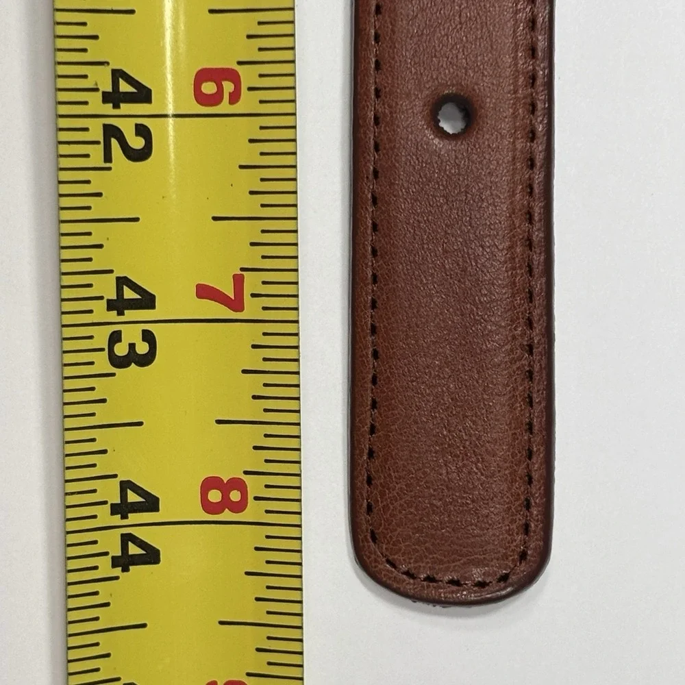 LL Bean Belt Men's 38 Brown Pebbled Leather Brass Buckle Lobsters Preppy Casual